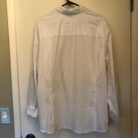 Zac & Rachel white button-down w/ gingham accents sz 3X - Picture 8 of 10